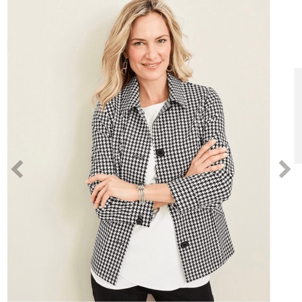 Chico’s Houndstooth Black and White Women's Blazer Size 1